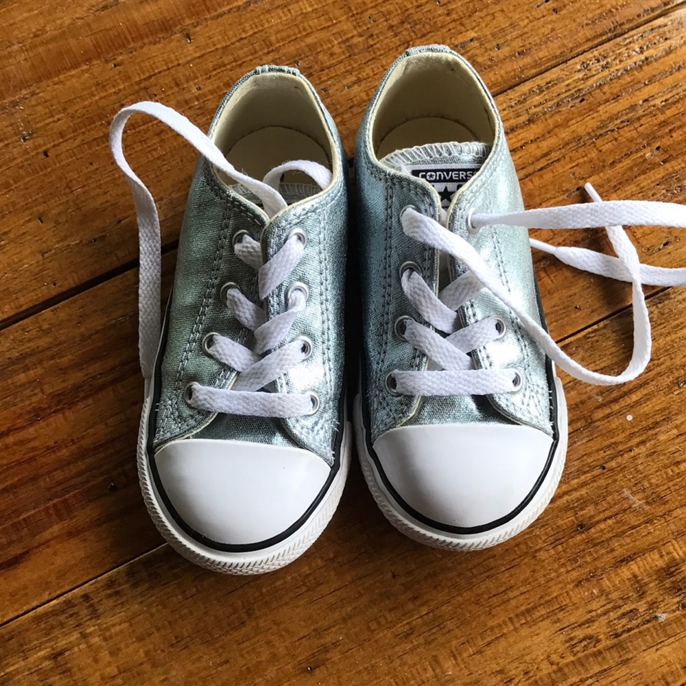 Converse Metallic Silver size 8 toddler